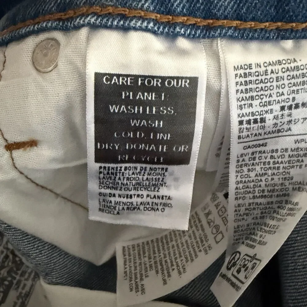 Levi’s 501 High Rise Women’s Shorts Size 28 Medium Wash Cut Off Blue Denim NWT - Picture 12 of 15